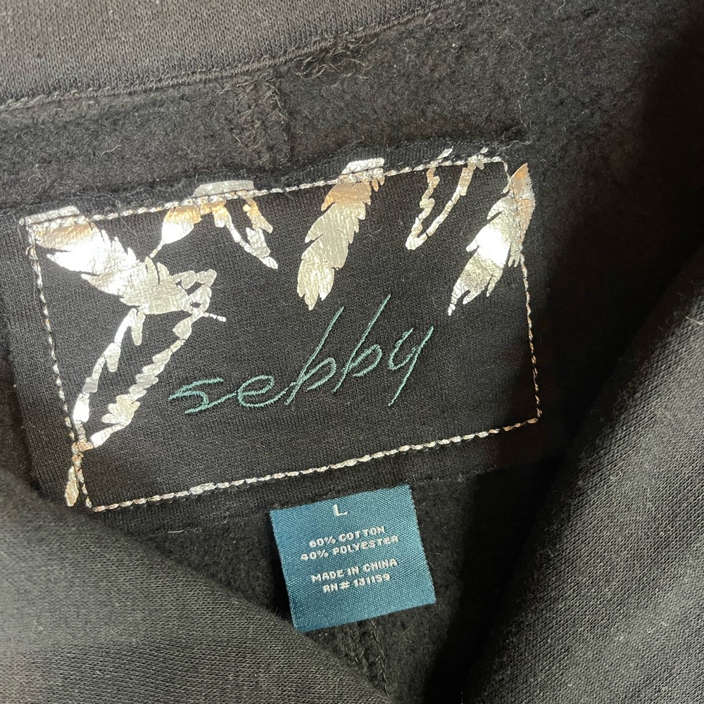 Sebby Belted Peacoat Size L in Black - Picture 2 of 3